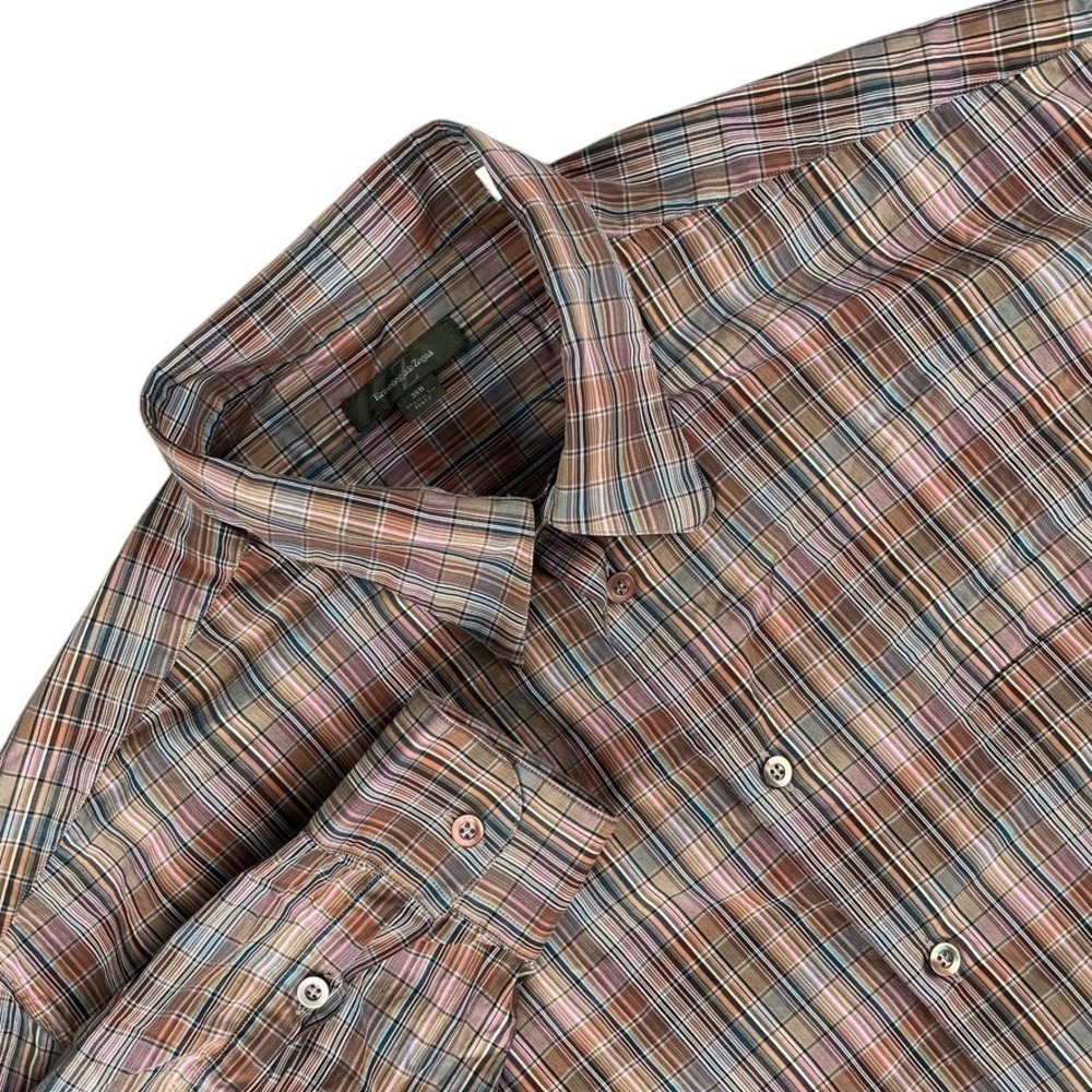 Ermenegildo Zegna Shirt Men's 3XB Multicolor Plaid Long Sleeve Made in Italy EUC